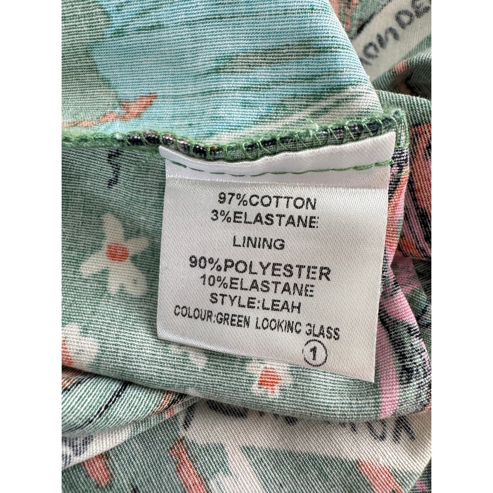 Lindy Bop Leah Alice in Wonderland Tea Dress 8 Green Novelty Print Fit & Flare - Picture 10 of 15